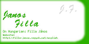 janos filla business card